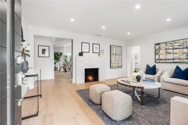 European white oak engineered hardwood in a Santa Monica living room