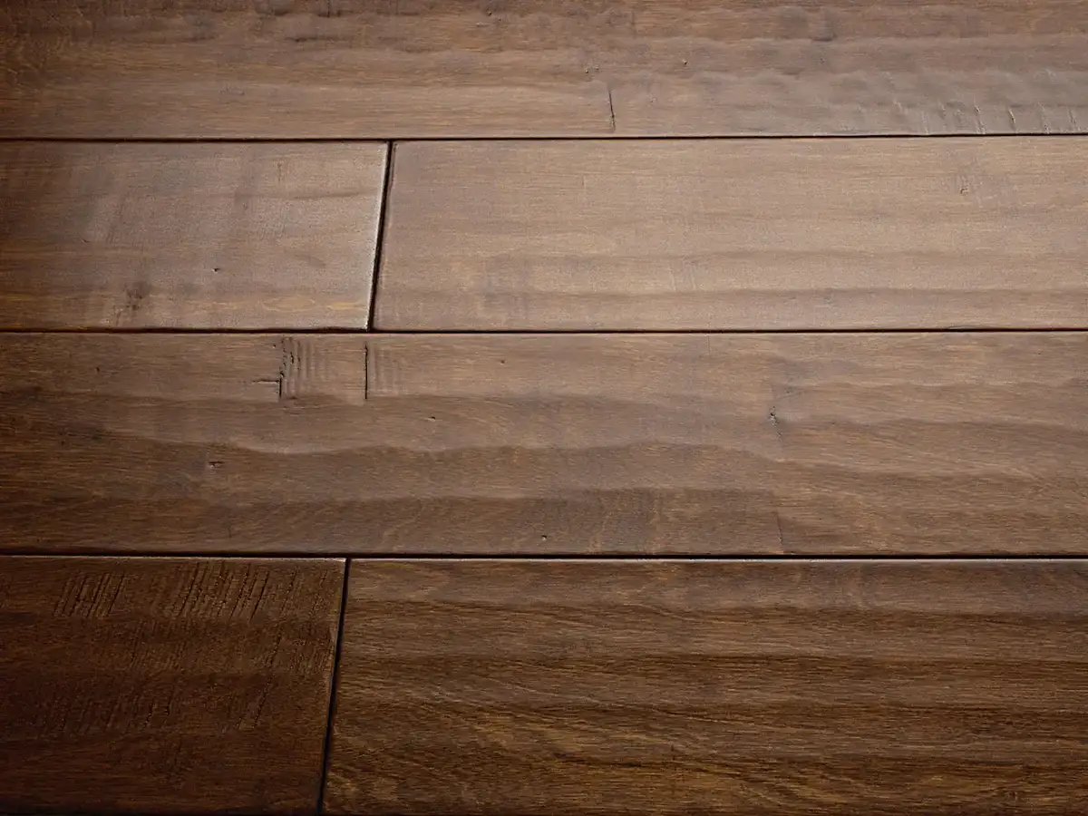 Artisan Hardwood Canyon Estate Birch Chestnut Engineered Hardwood, installed in a room
