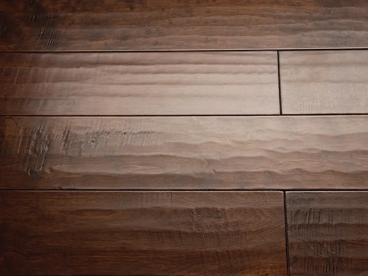 Artisan Hardwood Canyon Estate Birch Spice Engineered Hardwood, installed in a room