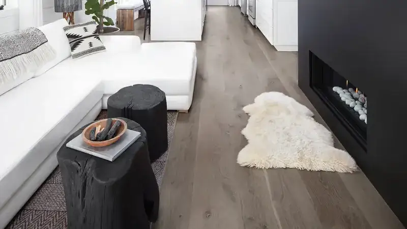 Artisan Hardwood Legacy Maple Bourbon Engineered Hardwood, installed in a room