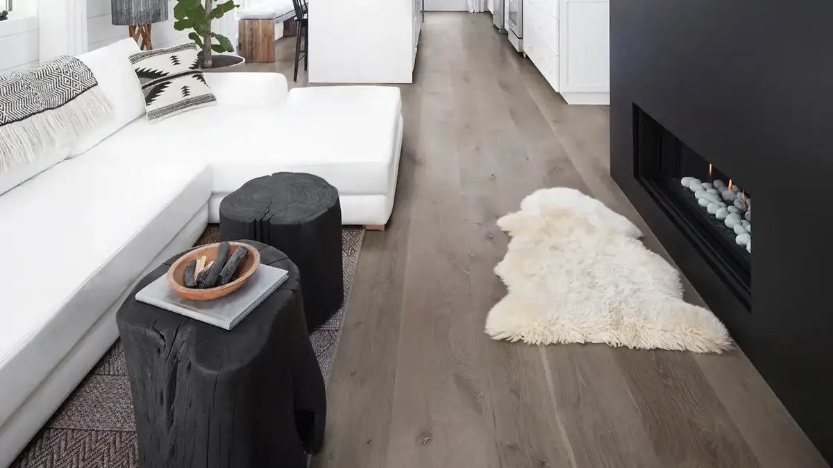 Artisan Hardwood Legacy Maple Bourbon Engineered Hardwood, installed in a room
