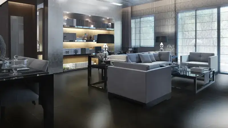 Artisan Hardwood Palazzo Brazilian Cherry Ipe Hardwood Engineered Hardwood, installed in a room