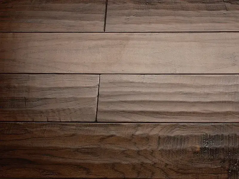 Artisan Hardwood Canyon Estate Hickory Antique Engineered Hardwood, installed in a room