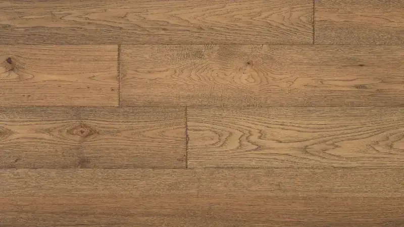 Artisan Hardwood English Forest Hickory Carmel Engineered Hardwood, installed in a room