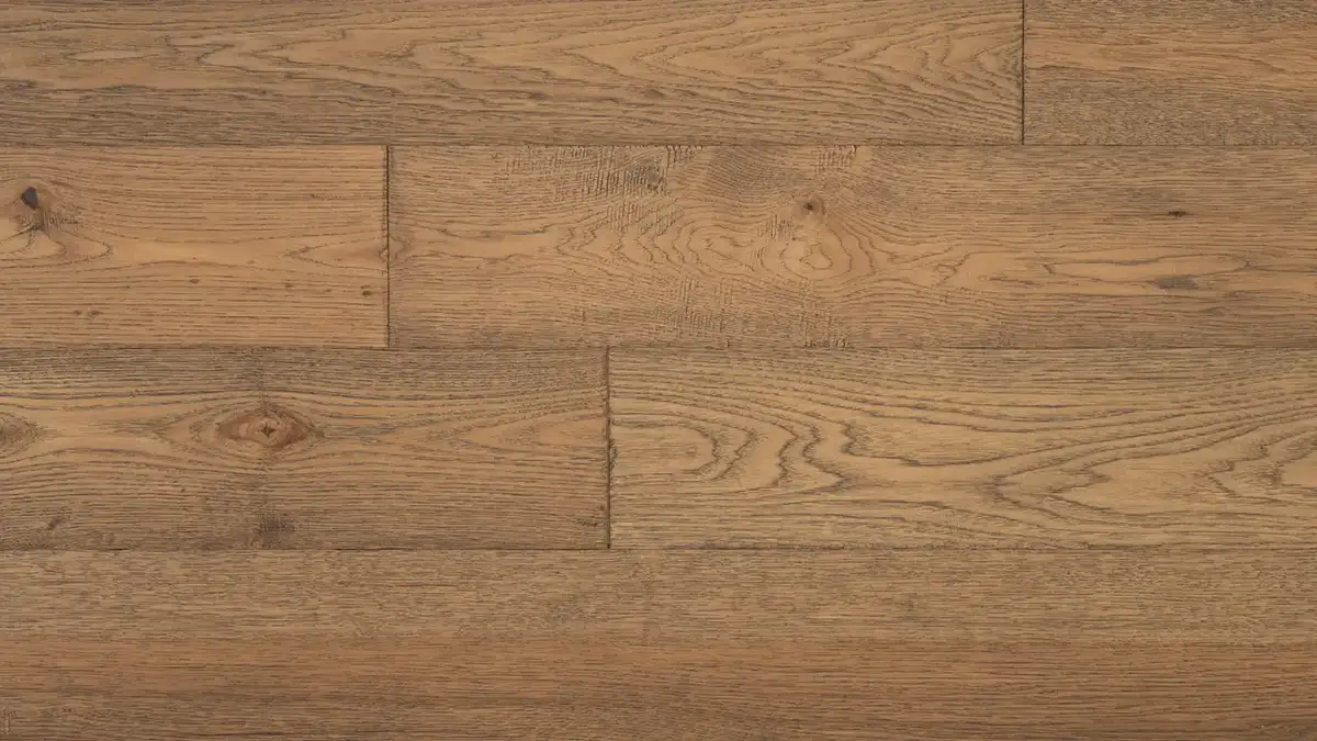 Artisan Hardwood English Forest Hickory Carmel Engineered Hardwood, installed in a room