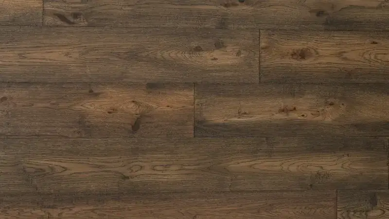Artisan Hardwood English Forest Hickory Plumas Engineered Hardwood, installed in a room