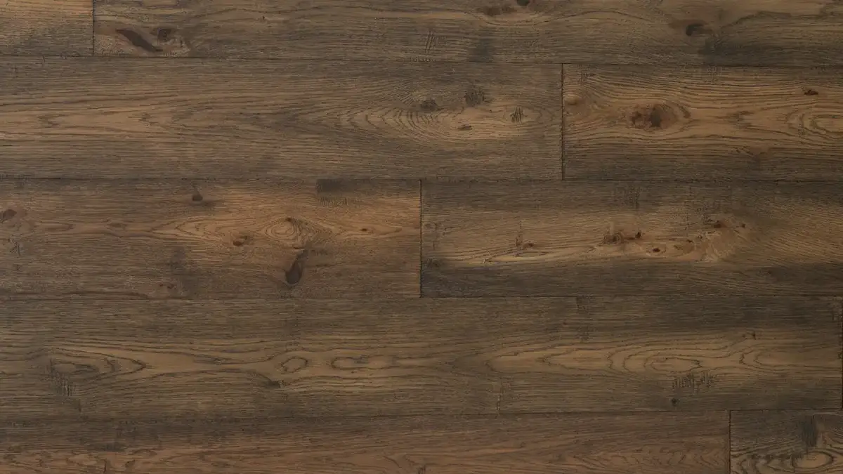 Artisan Hardwood English Forest Hickory Plumas Engineered Hardwood, installed in a room