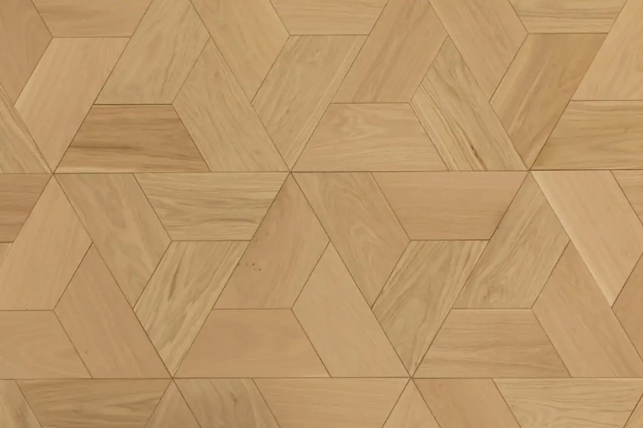 Bergamo Floors Geometric Panels Trio Hardwood Engineered Hardwood, installed in a room