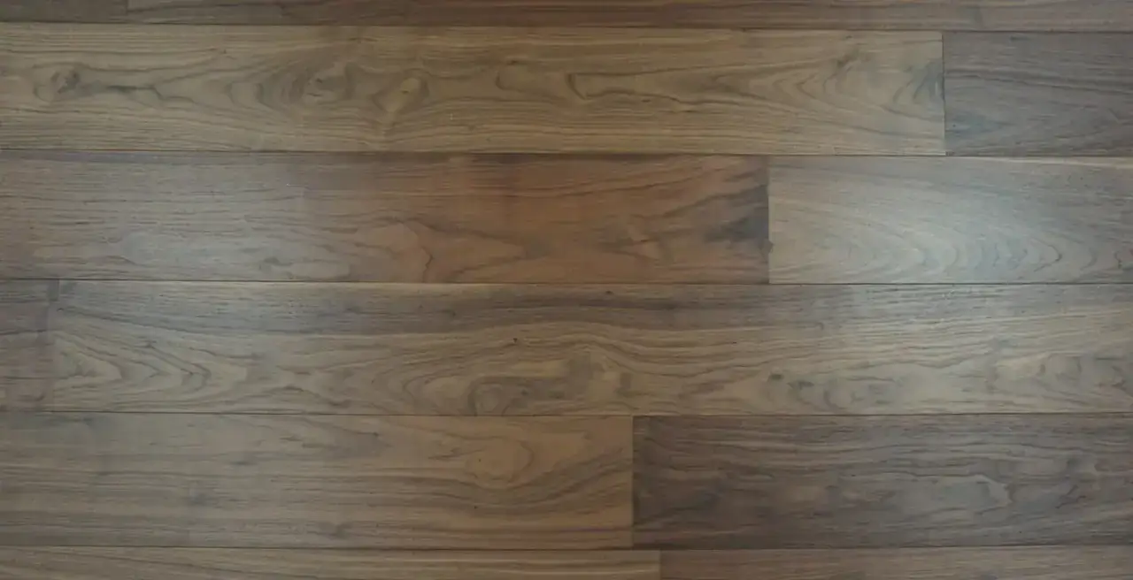 Bergamo Floors Walnut Seta Engineered Hardwood, installed in a room