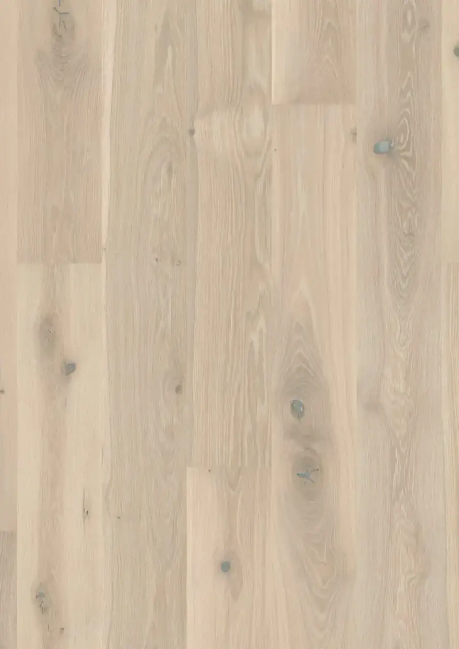 BOEN Plank Castle Oak Pale White European Oak Engineered Hardwood, installed in a room