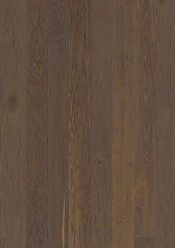 BOEN Plank 138 Oak Transparent Smoked European Oak Engineered Hardwood, installed in a room