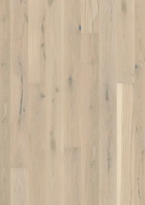 BOEN Plank 138 Oak Pale White European Oak Engineered Hardwood, installed in a room
