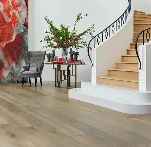 California Classics Louvre Michelangelo French Oak Engineered Hardwood, installed in a room