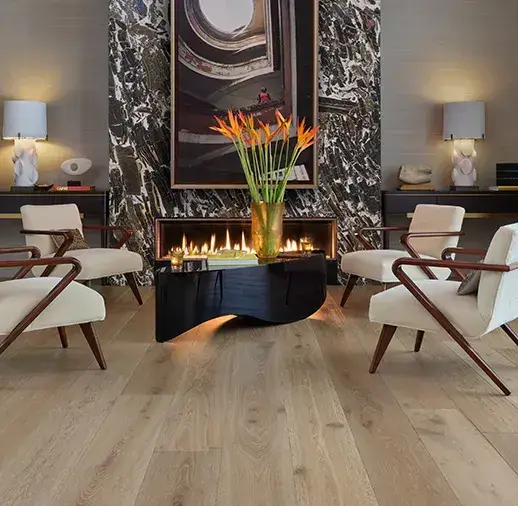 California Classics Louvre Miro French Oak Engineered Hardwood, installed in a room