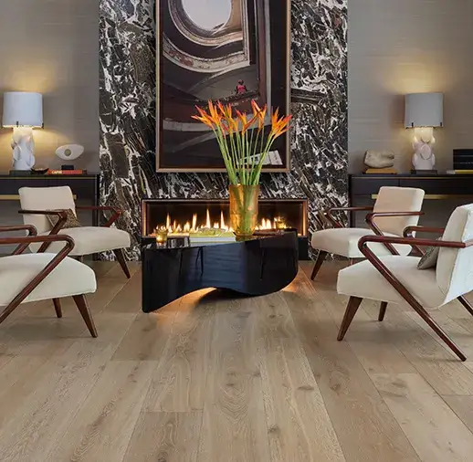 California Classics Louvre Miro French Oak Engineered Hardwood, installed in a room