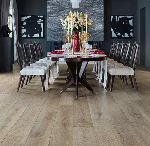 California Classics Louvre Renoir French Oak Engineered Hardwood, installed in a room