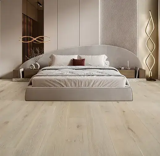 California Classics Louvre Serene Courbet French Oak Engineered Hardwood, installed in a room
