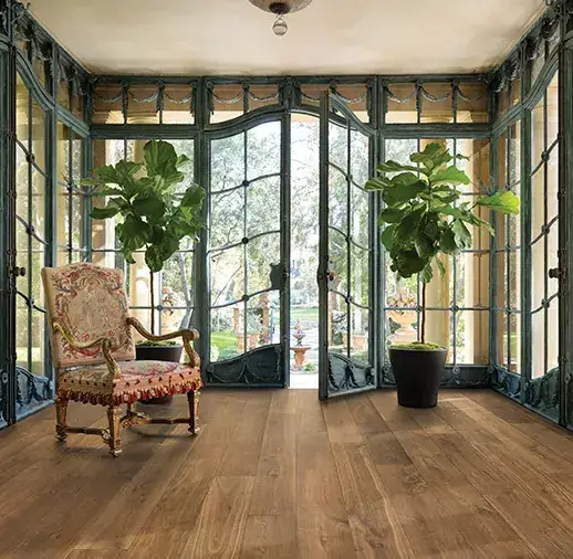 California Classics Mediterranean Levant French Oak Engineered Hardwood, installed in a room