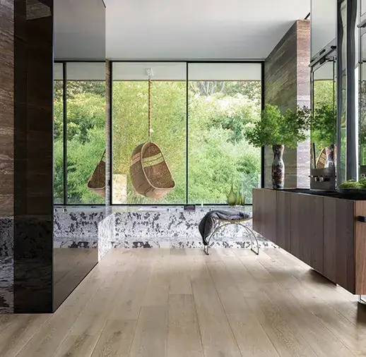 California Classics Mediterranean Lisbon French Oak Engineered Hardwood, installed in a room