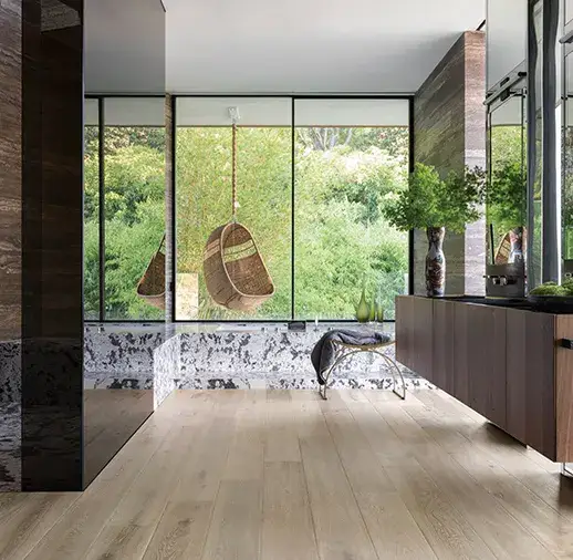 California Classics Mediterranean Lisbon French Oak Engineered Hardwood, installed in a room