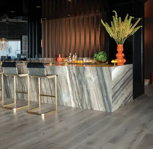 California Classics Mediterranean Toulon French Oak Engineered Hardwood, installed in a room