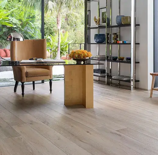 California Classics Mediterranean 9.5 Bellet French Oak Engineered Hardwood, installed in a room
