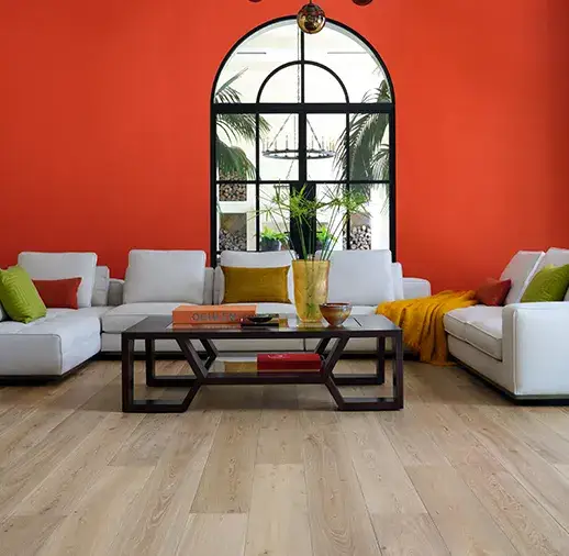 California Classics Mediterranean 9.5 Cosenza French Oak Engineered Hardwood, installed in a room