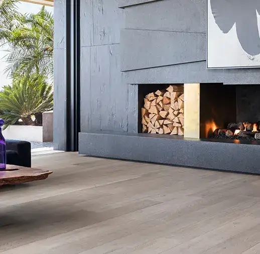 California Classics Mediterranean 9.5 Teodoro French Oak Engineered Hardwood, installed in a room