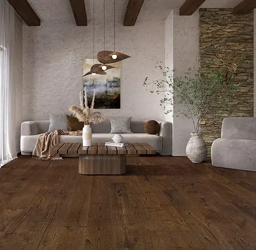 California Classics Taverne Mustang French Oak Engineered Hardwood, installed in a room
