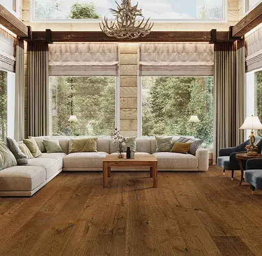 California Classics Taverne Paniolo French Oak Engineered Hardwood, installed in a room