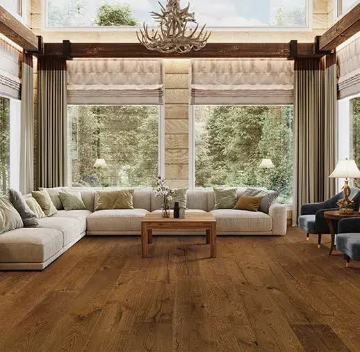 California Classics Taverne Paniolo French Oak Engineered Hardwood, installed in a room