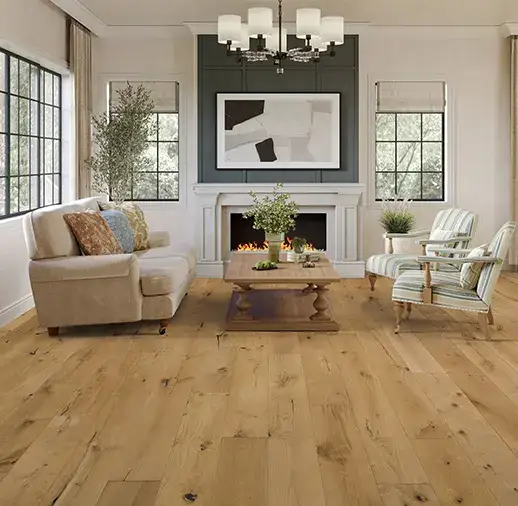 California Classics Taverne Saguaro French Oak Engineered Hardwood, installed in a room