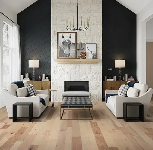 California Classics Timeless Classics Boulder Hickory Engineered Hardwood, installed in a room