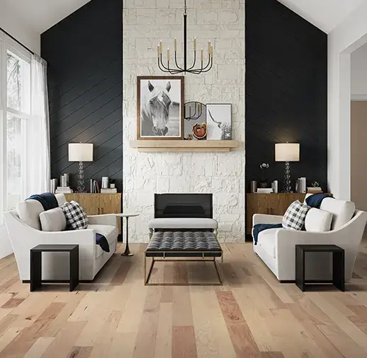 California Classics Timeless Classics Boulder Hickory Engineered Hardwood, installed in a room