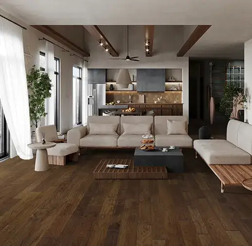 California Classics Timeless Classics Snoqualmie Hickory Engineered Hardwood, installed in a room