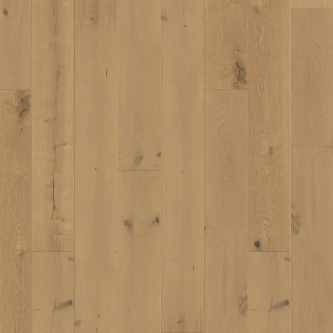 DuChateau Beaujou Ekru European White Oak Engineered Hardwood, installed in a room