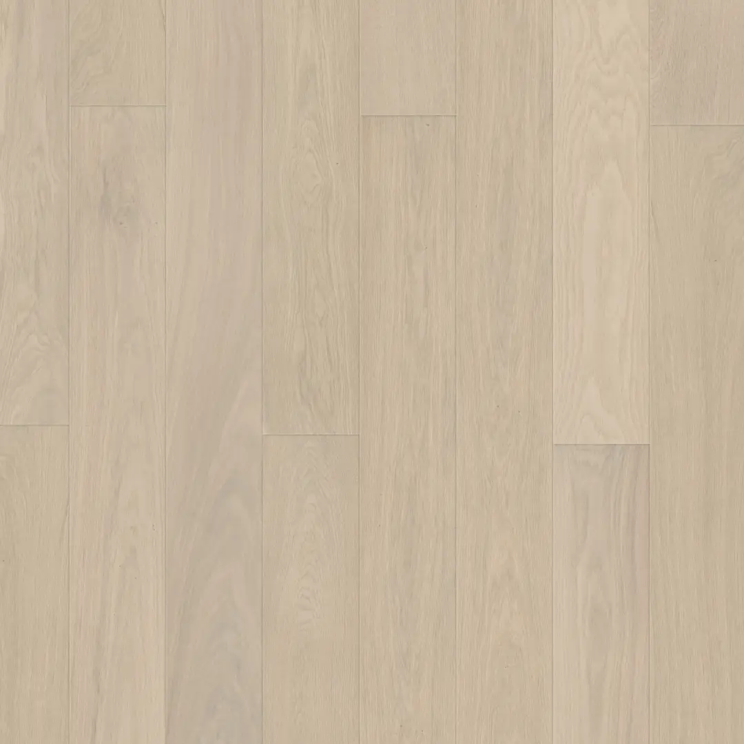 DuChateau Boiselle Ivore European White Oak Engineered Hardwood, installed in a room