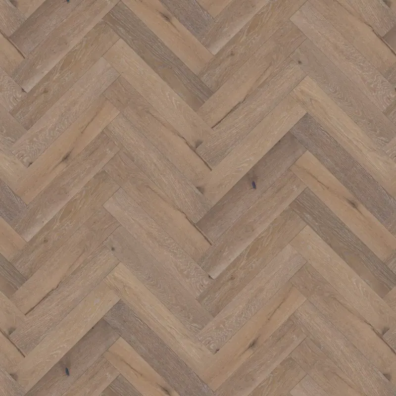 DuChateau Herringbone Faber European Oak Engineered Hardwood, installed in a room