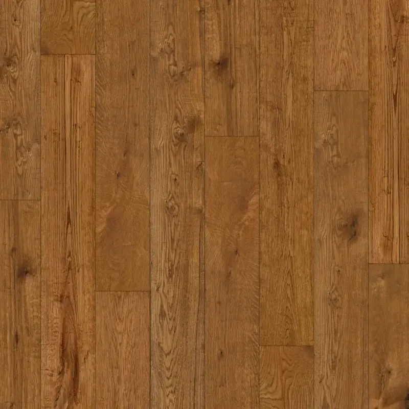 DuChateau Strata Flint European Oak Engineered Hardwood, installed in a room