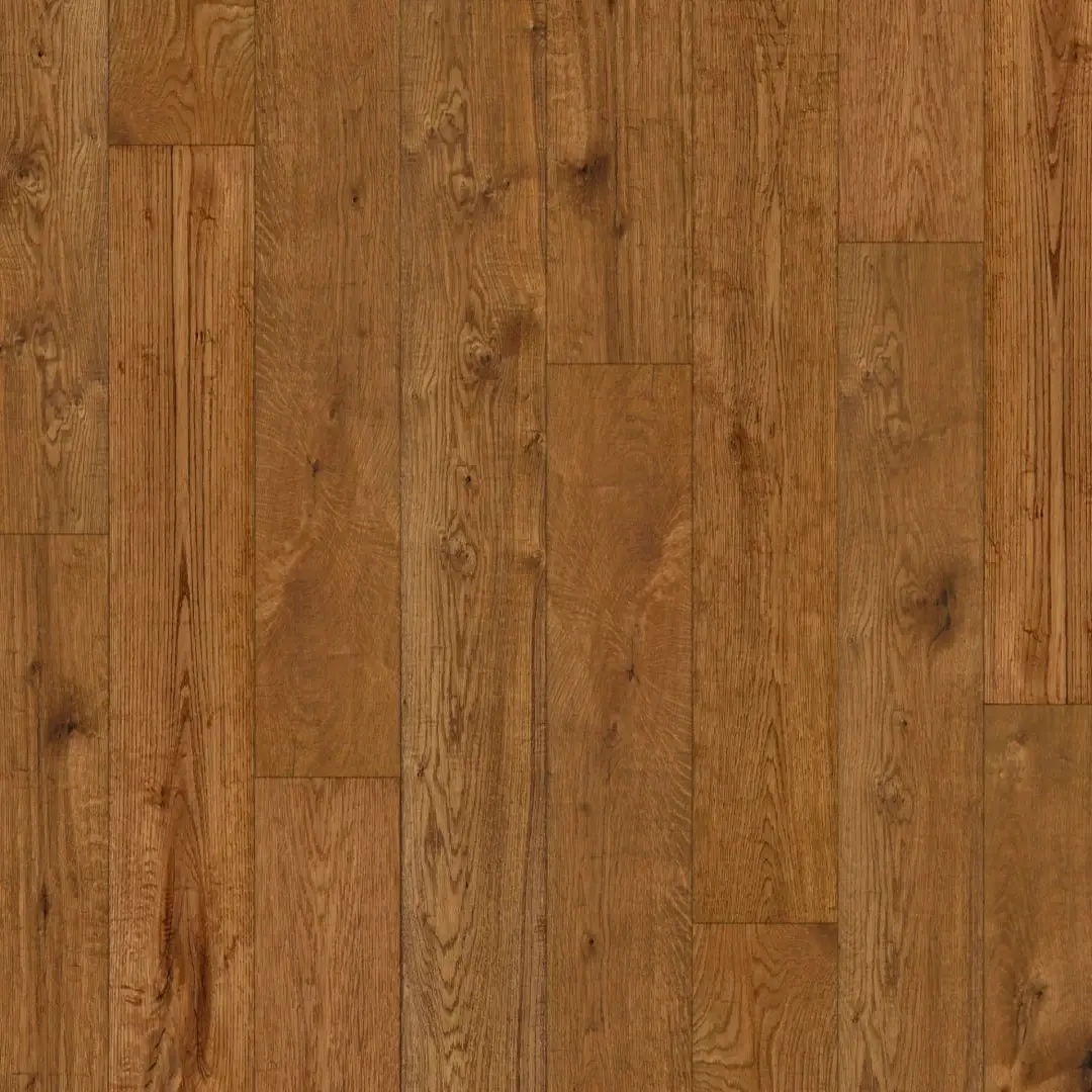 DuChateau Strata Flint European Oak Engineered Hardwood, installed in a room