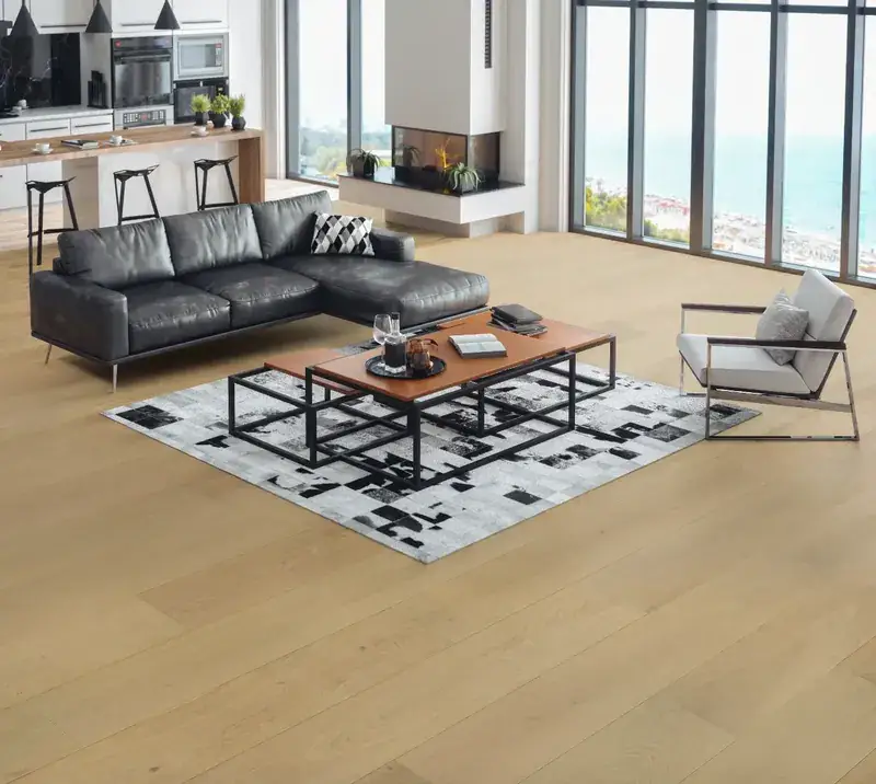 Dukes Group Inspire - 9.5″ Barley European Oak Engineered Hardwood, installed in a room