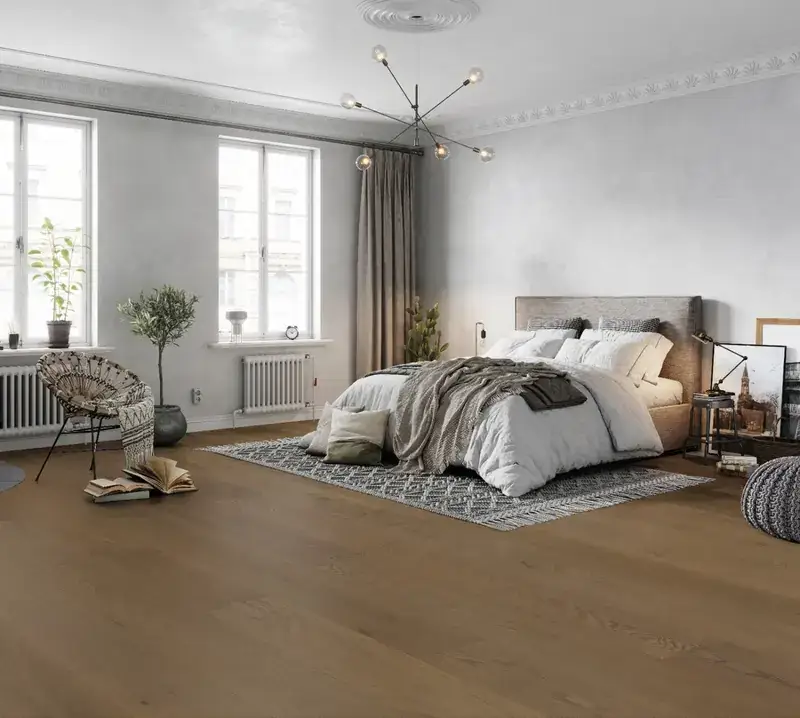 Dukes Group Inspire - 9.5″ Storm European Oak Engineered Hardwood, installed in a room