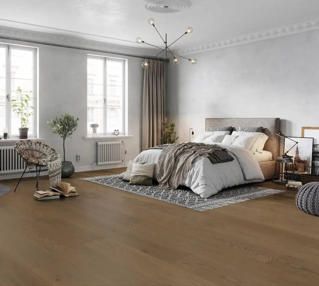 Dukes Group Inspire - 9.5″ Storm European Oak Engineered Hardwood, installed in a room