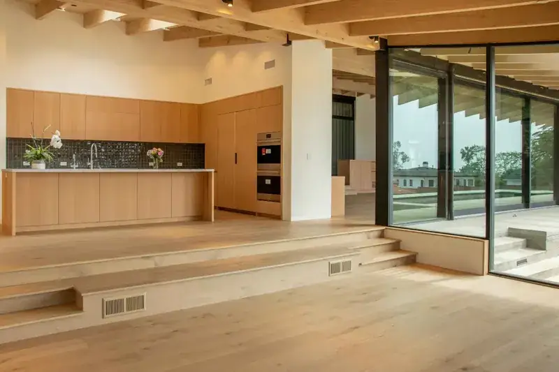 Garrison Allora Doma 9-1/2″ European Oak Engineered Hardwood, installed in a room