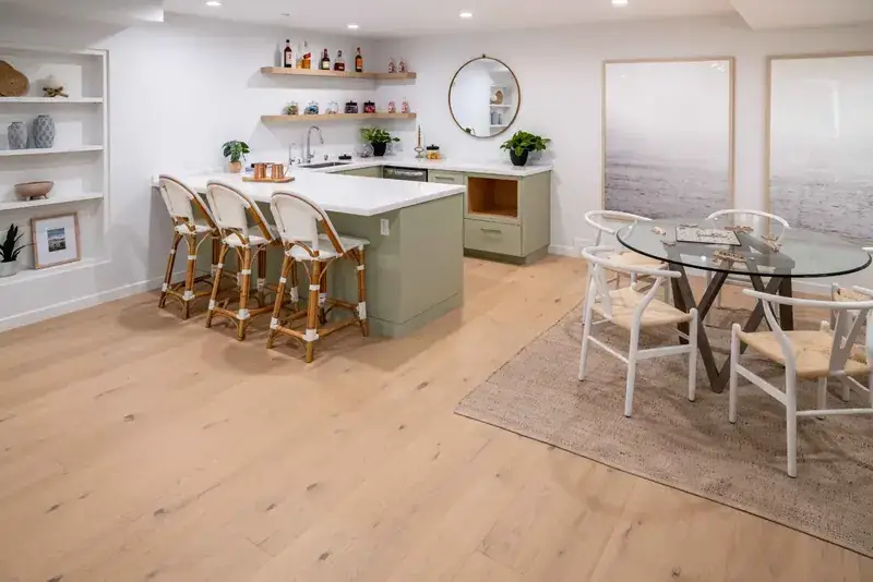 Garrison Allora Aria European Oak Engineered Hardwood, installed in a room