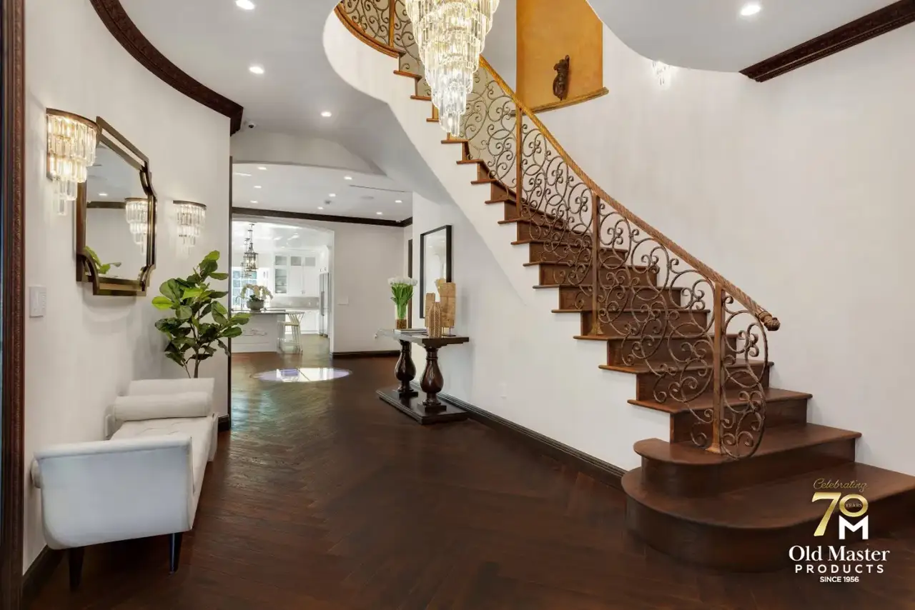 Garrison Legends European Oak Caffe Herringbone European White Oak Engineered Hardwood, installed in a room