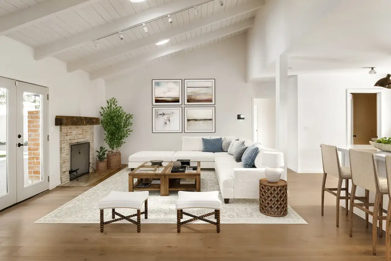 Garrison Private Selection European Oak Gobi (Color 6) European White Oak Engineered Hardwood, installed in a room