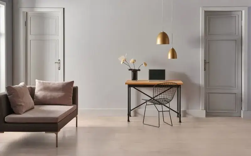 Garrison Allora Luna 9-1/2″ European Oak Engineered Hardwood, installed in a room