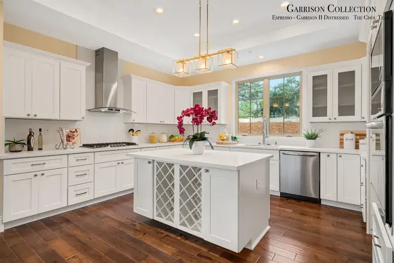 Garrison Garrison II Distressed Espresso – Distressed Maple Engineered Hardwood, installed in a room