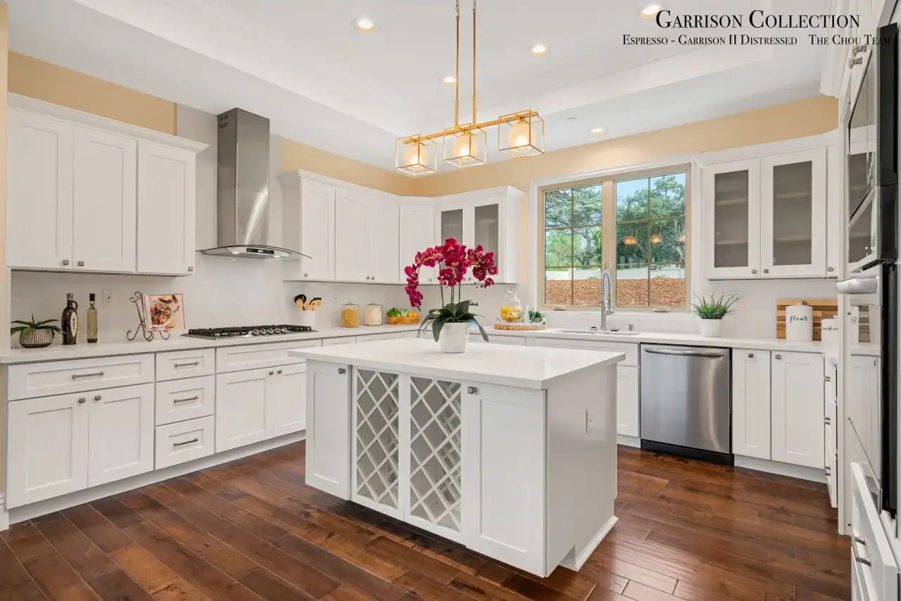Garrison Garrison II Distressed Espresso – Distressed Maple Engineered Hardwood, installed in a room